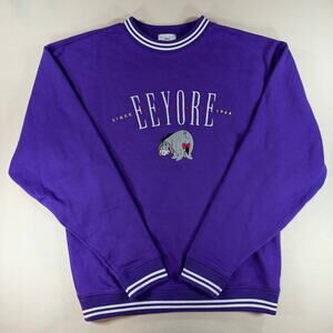 Disney Eeyore Since 1966 Purple Striped Crewneck Sweatshirt Unisex XS